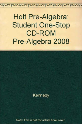Book Holt Pre-Algebra: Student One-Stop CD-ROM 2008 free