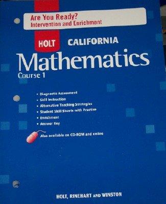 Book Holt Mathematics California: Are You Ready? Intervention And Enrichment With Answers Course 1 free