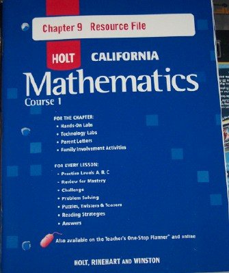 Book Holt Mathematics California: Chapter Resource File #9 Course 1 free