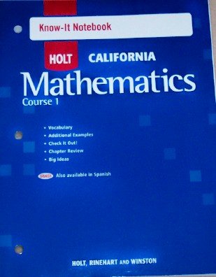 Book Holt Mathematics California: Know-it Notebook Course 1 free