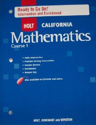 Book Holt Mathematics California: Ready To Go On? Intervention And Enrichment With Answers Course 1 free