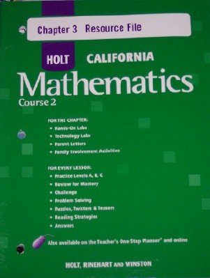 Book Course 2 Chapter 10 Resource File (HOLT CALIFORNIA Mathematics Course 2) free