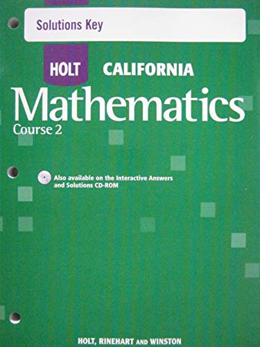 Book Holt Mathematics California: Solutions Key Course 2 free