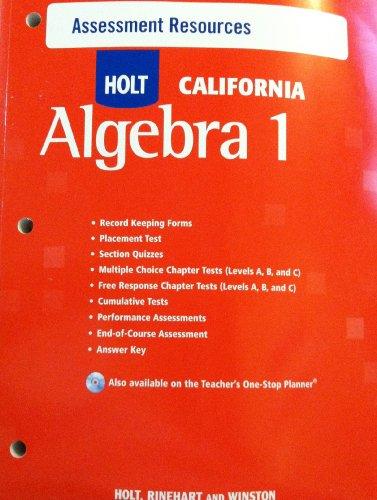 Book Holt Algebra 1 California: Assessment Resources with Answers Algebra 1 free