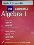 Book Holt Algebra 1 California: Chapter 3 Resource Flie With Answers Algebra 1 free