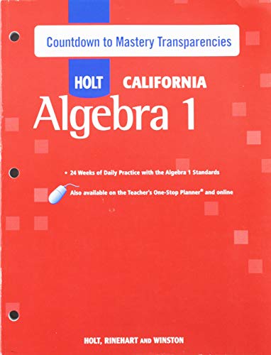 Book Holt Algebra 1 California: Countdown to Mastery Transparencies with Answers Algebra 1 free