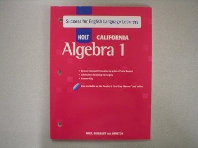 Book Holt Algebra 1 California: Success for English Language Learners with Answers Algebra 1 free