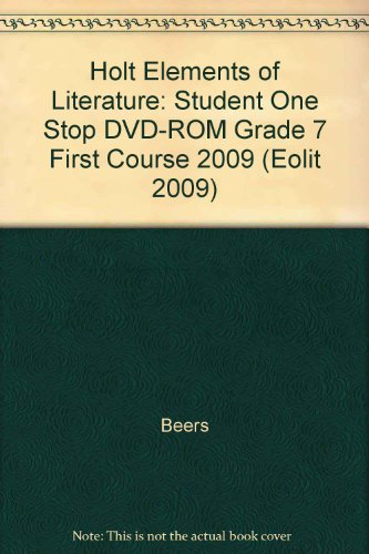 Book Holt Elements of Literature: Student One Stop DVD-ROM First Course 2009 free