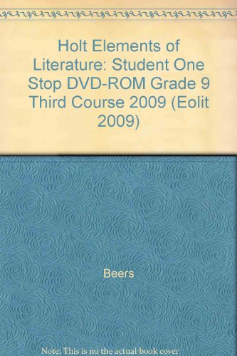 Book Holt Elements of Literature: Student One Stop DVD-ROM Third Course 2009 free