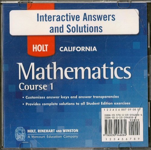 Book Interact Answ/sol Cd Ca Math 2008 C1 (holt Mathematics) free