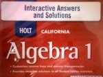 Book Holt Algebra 1 California: Interactive Answers and Solutions CD-ROM Algebra 1 free