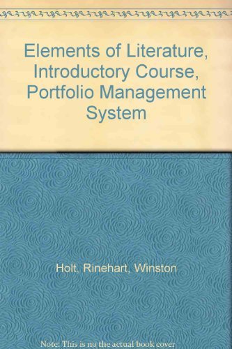 Book Elements Of Literature, Introductory Course, Portfolio Management System free