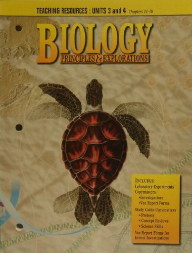 Book Teaching Resources : Units 3 and 4 Chapters 11-18 (Biology Principles & Explorations) free