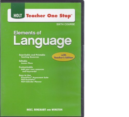 Book Teacher One Stop CD-ROM Sixth Course (Holt Elements of Language) free