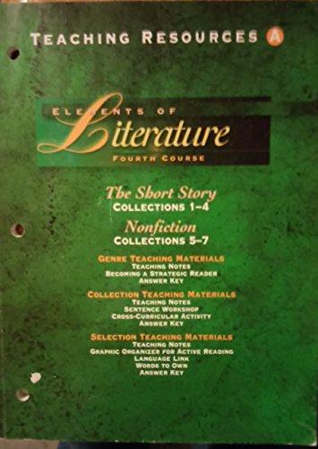 Book Teaching Resource A : Elements Of Literature free