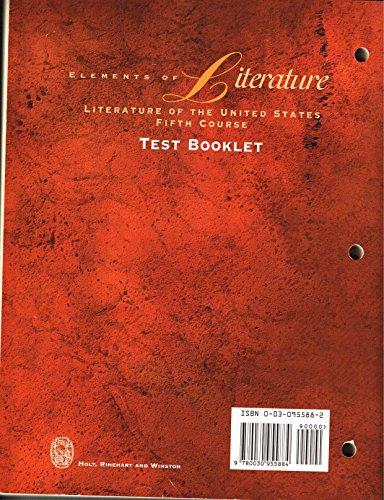 Book Test Booklet (elements Of Literature --literature Of The United States, Fifth Course) free