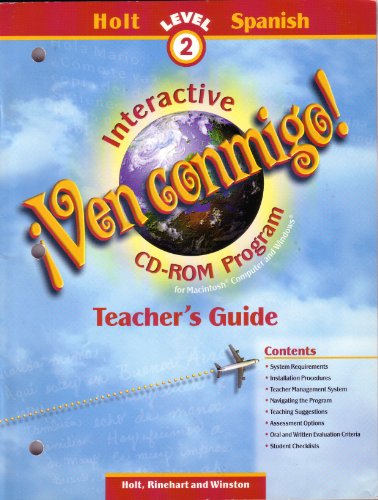Book Ven Conmigo Interactive Cd-rom Program Teacher's Guide Holt Spanish Level 2 free