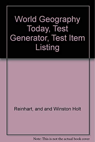 Book World Geography Today, Test Generator, Test Item Listing free