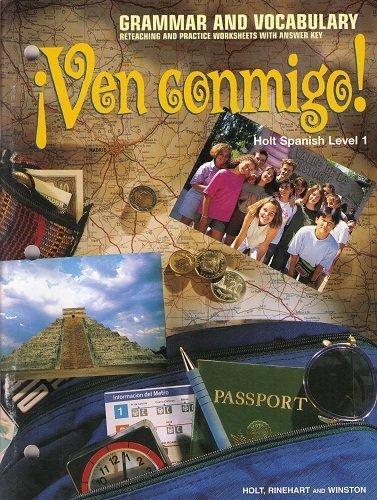 Book Ven Conmigo!: Holt Spanish, Level 1 : Grammar And Vocabulary , Reteaching And Practice Worksheets With Answer Key free