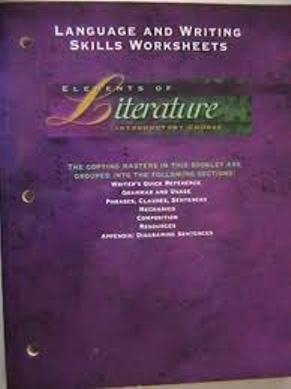 Book Elements Of Literature-literature Of Britain, Sixth Course, Grade 12: Language And Writing Skills Worksheets 1997 free