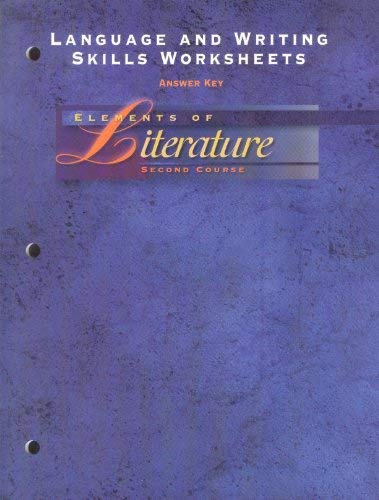 Book Elements Of Literature, Second Course, 1995 Answer Key (language And Writing Skills Worksheets, Second Course) (second Course) free