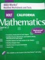 Book Holt Mathematics California: Idea Works! Modified Worksheets And Tests Course 2 free