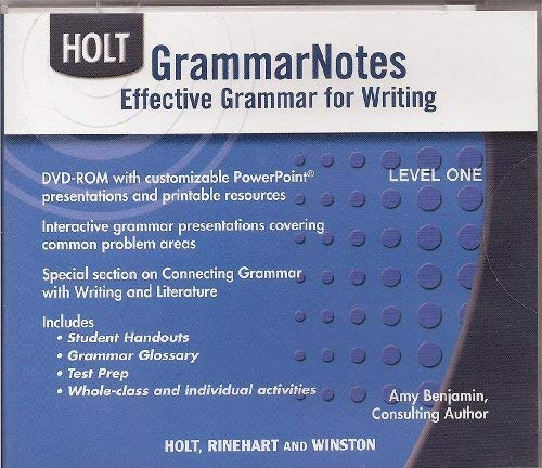 Book Holt Grammar Notes Effective Grammar for Writing Level One free
