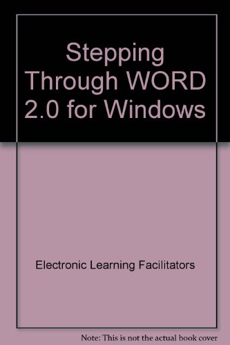 Book Stepping Through Word 2.0 For Windows/book And Disk free