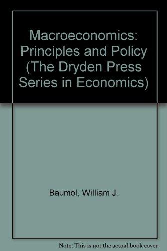 Book Macroeconomics: Principles And Policy (the Dryden Press Series In Economics) free