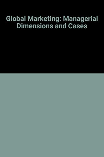 Book Global Marketing: Managerial Dimensions and Cases free