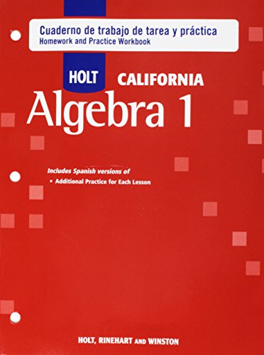 Book Holt Algebra 1: Cuaderno de Trabajo de Tarea y Practica (Spanish Homework and Practice Workbook) free
