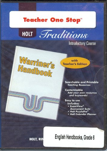 Book Holt Traditions Warriner's Handbook: Teacher's One-Stop Planner CD-ROM Introductory Course free