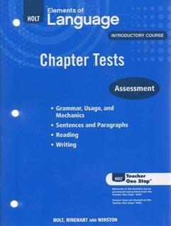 Book 2009 Holt Intro Elements of Language chapter tests free