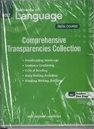 Book Holt Elements of Language, Sixth Course, Comprehensive Transparencies Collection (Holt Teacher One Stop) free