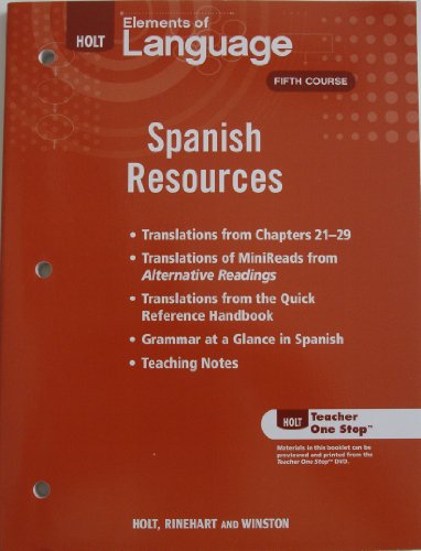 Book Spanish Resources: Elements of Language; 5th Course, Gr11 free