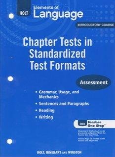 Book 2009 Holt intro Elements of languge standardized Chapter Tests free