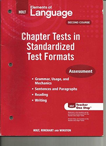 Book Holt Elements of Language Second Course, Chapter Tests in Standardized Test Formats Assessment, Grade 8 free