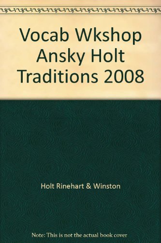 Book Holt Traditions: Vocabulary Workshop: Answer Keys with ExamView Assessment Suite CD-ROM free