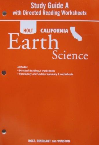 Book Study Guide A With Directed Readings Worksheet For Holt California Earth Science free