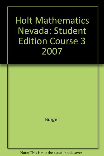 Book Holt Mathematics Nevada: Student Edition Course 3 2007 free