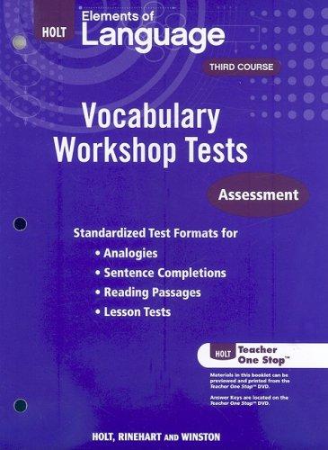 Book Holt Traditions Vocabulary Workshop: Vocabulary Workshop Tests free