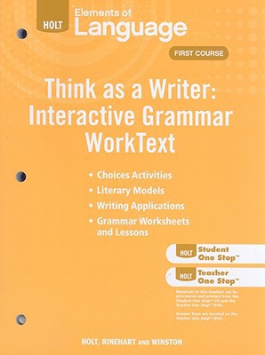 Book 2009 Holt Elements of Language: Think as a Writer, Course One free
