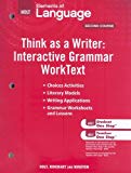 Book Elements of Language: Think As a Writer, Interactive Writing Worktext, 2nd Course, , Grade 8 free
