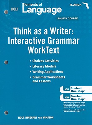 Book Holt Elements Of Language Florida: Think As A Writer Work Test Grade 10 free