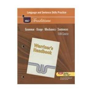 Book Holt Traditions Warriner's Handbook: Language and Sentence Skills Practice Fifth Course Grade 11 free