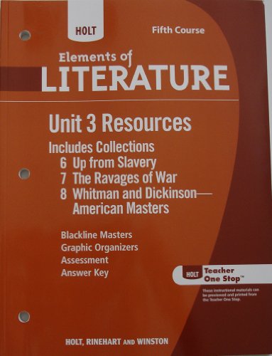 Book Holt Elements of Literature: Unit 3 Resources Grade 11 free
