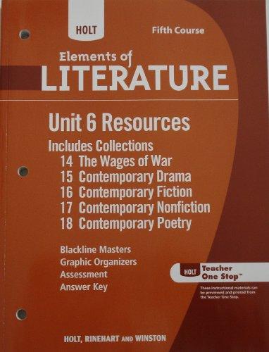 Book Holt Elements of Literature: Unit 6 Resources Grade 11 free