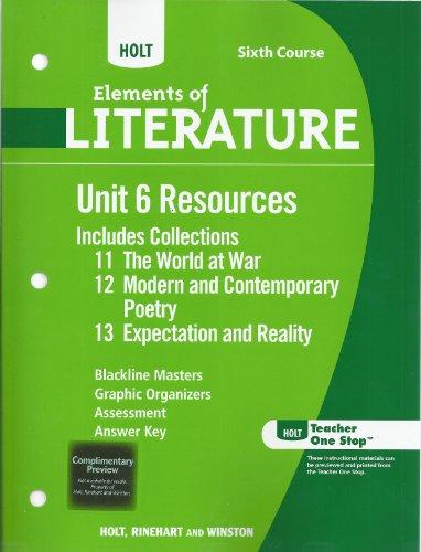 Book Holt Elements of Literature: Unit 6 Resources Grade 12 free