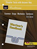 Book Chapter Tests with Answer Key for Warriner's Handbook, First Course, Holt Traditions free