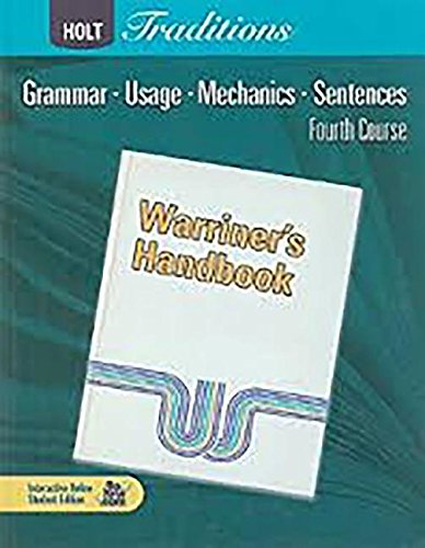 Book Holt Traditions Warriner's Handbook: Chapter Tests With Answer Key Grade 10 Fourth Course free